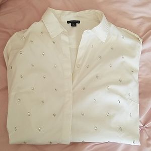 Ann Taylor gem button down blouse
